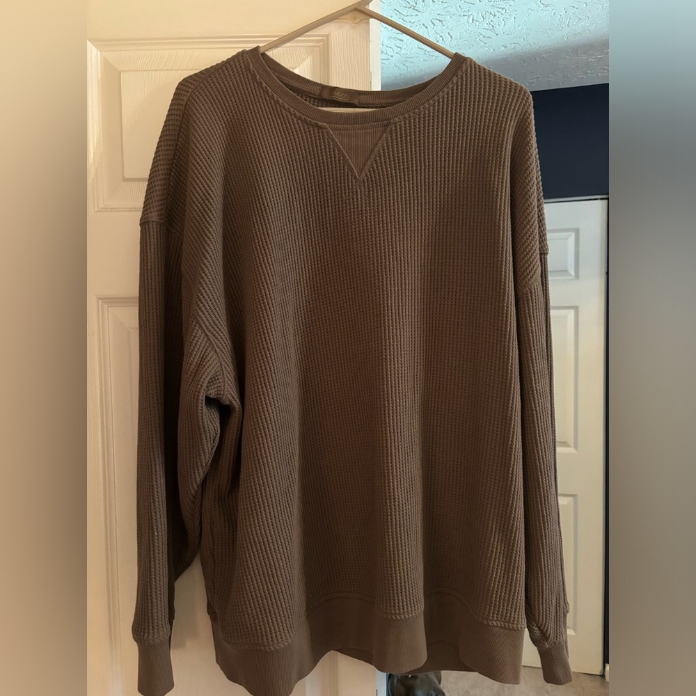 Nuuds waffle pullover in mocha